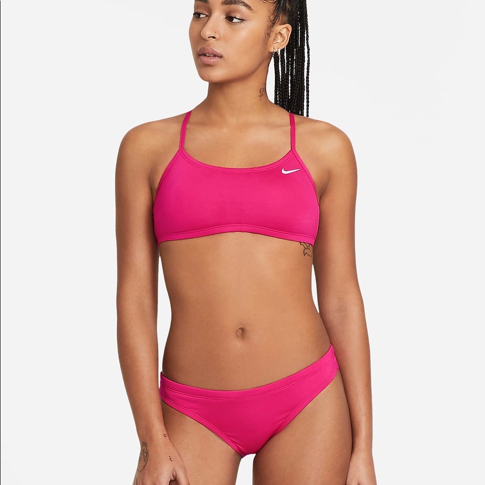 Nike Women’s Essential Racerback Bikini Set in Fireberry Size Medium